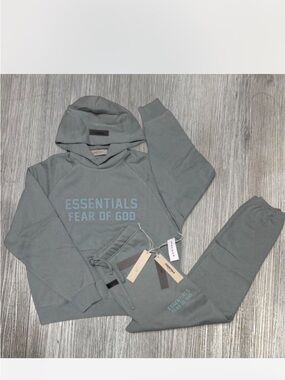 Essentials Fear of God Men's Hoodie & Sweatpants Set - Dusty Green